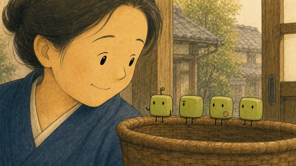 Her knowing smile as one tiny arm is still slightly raised in the basket