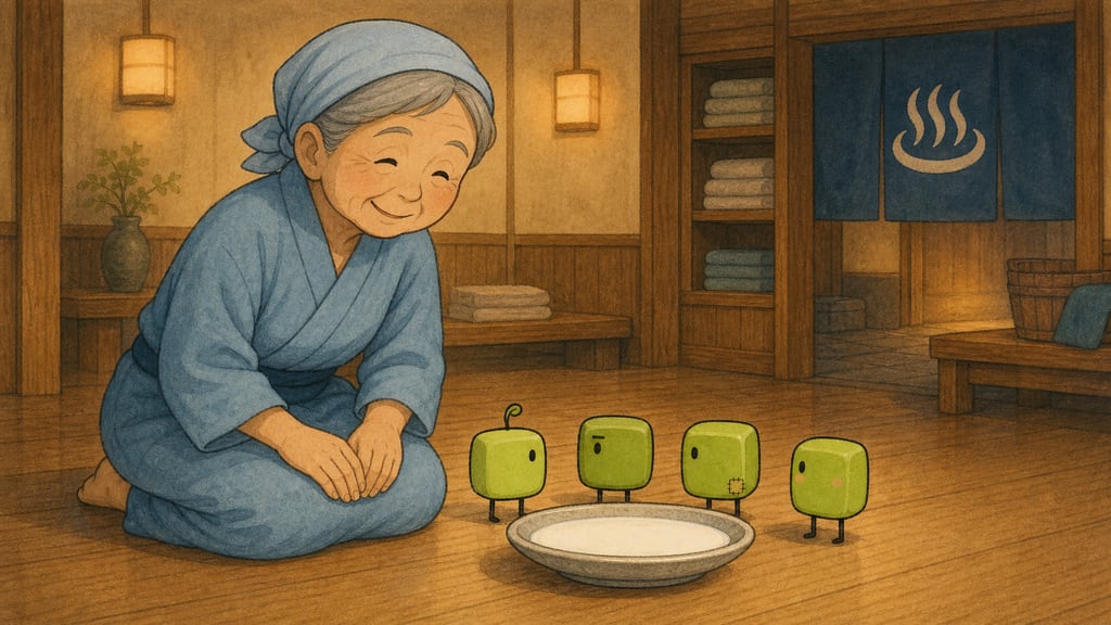 Payment: a saucer of warm milk on the counter, four creatures around it, the keeper's satisfied smile